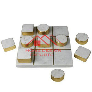 Jeu de Tic-Tac-Toe en marbre blanc pur, prix de gros, best-seller, jeu d'intérieur pour enfants - Product Image 5