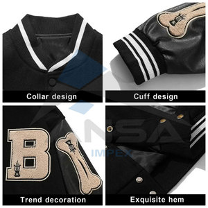 Mens College Jacket Baseball Lettermen Jacket Sweatshirt Casual Unisex Streetwear Coats With Patch - Product Image 4