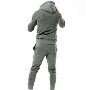 Alta calidad diamantes de imitación ácido lavado Flare pantalones de chándal Zip Up 2 piezas Set Rhinestone Vintage ácido lavado hombres chándal - Product Image 5