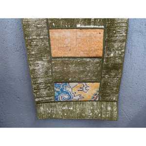 Vintage Turkish <b>Runner</b> Rug 1.8x5.3 ft, <b>Red</b> Black Ombr Wool Rug - Product Image 2