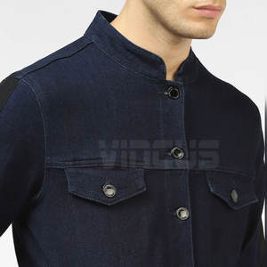 Vente en gros de veste d'hiver pour hommes avec logo personnalisé veste en jean 100% coton respirant pour l'extérieur avec logo avant vente en ligne - Product Image 5