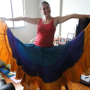 กระโปรงเต้นระบำหน้าท้องแบบอเมริกันกระโปรงยิปซียาว25หลาสำหรับสุภาพสตรีชุดฟิวชั่นชนเผ่าเสื้อผ้าสำหรับผู้หญิงเสื้อผ้ามืออาชีพทำมือสหราชอาณาจักร - Product Image 1