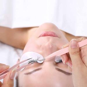 Extension de cils pince à épiler pointe en fibre acier inoxydable couleur personnalisée pointu accessoires de maquillage pince à cils - Product Image 6