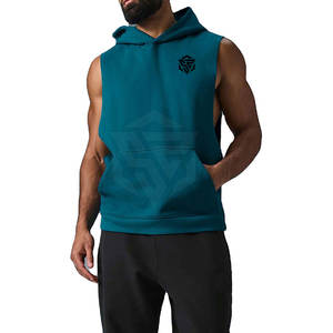 Wholesale Men's <b>Sleeveless</b> <b>Hoodie</b> Casual Streetwear Style Lightweight Fitness Apparel 100% Cotton Hooded Collar" - Product Image 1