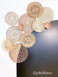 TienPhong-cesta de artesanía Bohemia para pared, decoración de pared para sala de estar, decoración de pared de granja, colgadores de pared, cesta de pared - Product Image 4