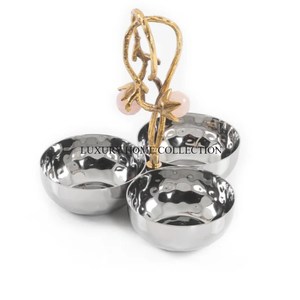 Luxury Metal <b>Serving</b> <b>Bowls</b> with Artistic Craftsmanship and Unique Finishes Ideal for Creating an Upscale Dining Atmosphere - Product Image 6