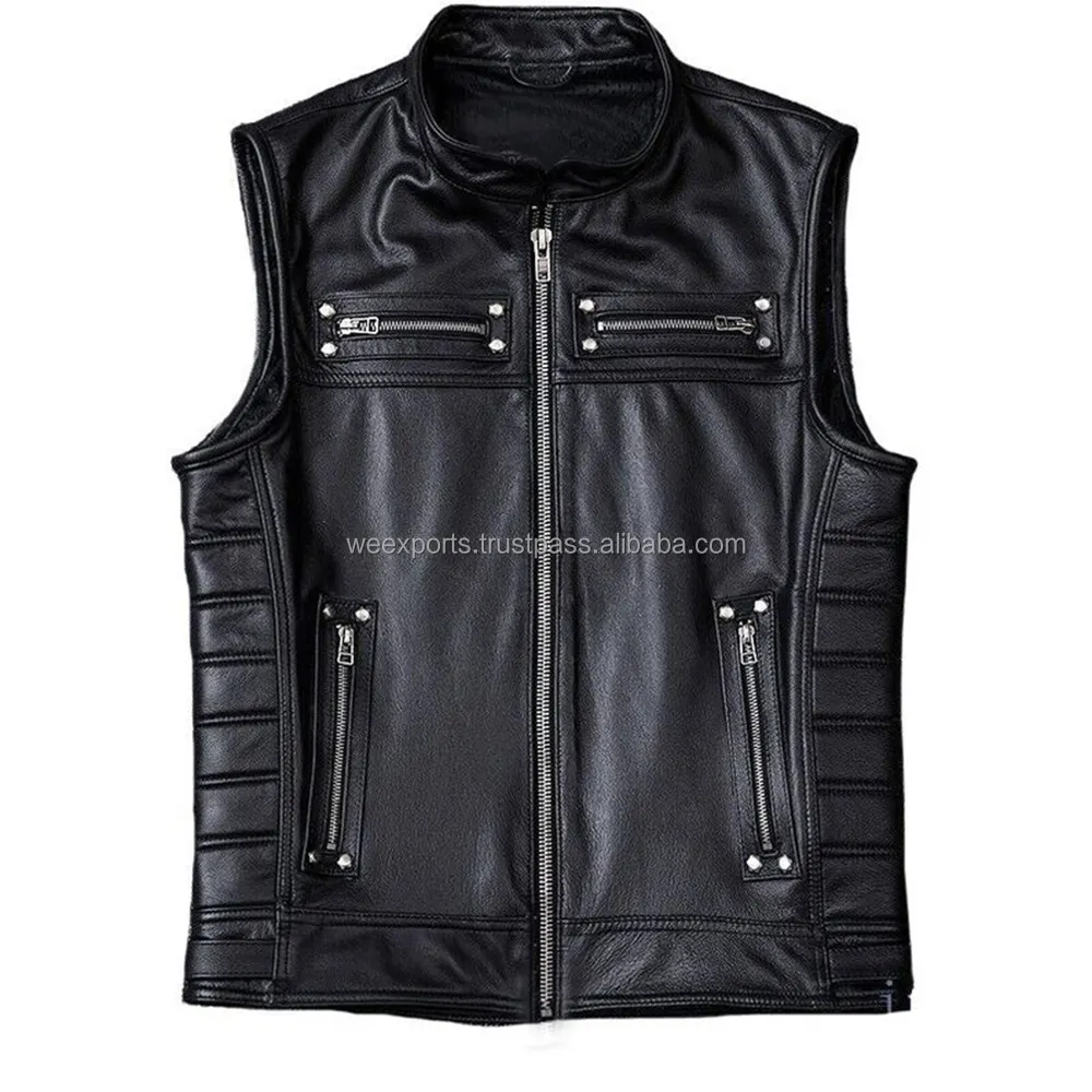 Fashion New Men Leather Vest High Quality Low Price Men Vest