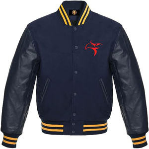 Chaqueta universitaria para hombre, nuevo diseño, chaqueta de invierno Letterman de Color sólido, chaquetas universitarias a granel bien cosidas y de longitud larga - Product Image 2