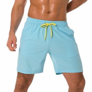 Pantalones cortos deportivos transpirables con cordón personalizados, pantalones cortos de playa antiarrugas para hombres, envío DDP - Product Image 1