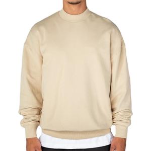 Sudaderas con capucha y sudaderas con logotipo personalizado para hombre Sudadera Boxy Fitting Mock Neck Cotton Crewneck Streetwear - Product Image 1