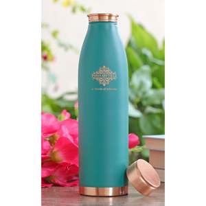 Modern 900 ML Pure Copper Vacuum <b>Bottle</b> with Lacquer Coated Silk Finish Designed for Travel - Product Image 2