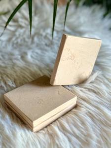 Sous-verres carrés en marbre de Trani faits à la main, vaisselle en pierre naturelle, articles ménagers - Product Image 3