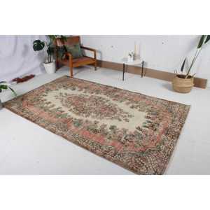 Turkish Large Rug, 5.1x8.7 ft Vintage Rug, <b>Brown</b> Moroccan <b>Wool</b> Rug - Product Image 2