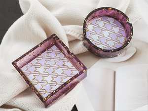 Cenicero de resina de lujo con arte de mármol Cenicero de resina elegante para salón de hotel, Bar en casa, decoración de patio y uso moderno de mesa - Product Image 4