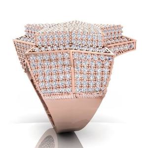 VVS-Bague étoile en diamant moissanite, or rose 18 carats, bijoux de mariage unisexe en argent sterling 925 de haute qualité - Product Image 6