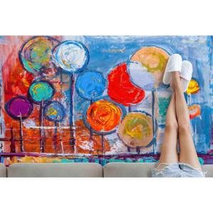 Alfombra con Estampado de Árboles Coloridos, Alfombra Impresa, Diseño Abstracto, Regalo de Lujo para Cocina, Alfombra Suave No Tejida - Product Image 3