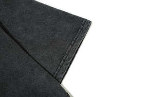 Respirant été à manches courtes 230 grammes 100% coton toile Logo personnalisé graphique blanc T-Shirt coupe régulière lavé à l'acide pour hommes - Product Image 4