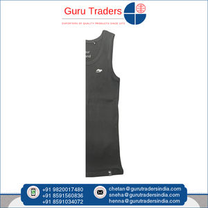 Haute qualité couleur personnalisée confort Fit printemps été porter 100% coton col rond côtelé gilet avec broderie poitrine pour hommes - Product Image 3