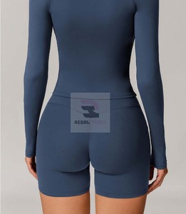 Veste de yoga à glissière à manches longues personnalisable pour femmes haut de sport respirant pour vêtements de yoga - Product Image 2