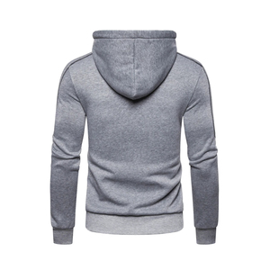 Sudadera con capucha y cremallera de manga larga para hombre, estilo urbano, bordada con cuentas, informal, para otoño/invierno - Product Image 2