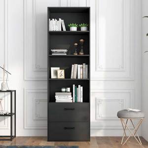 Étagère pliable en bois de caoutchouc 60x32x190cm avec tiroirs, style minimaliste pour la maison, le bureau, l'atelier, le salon, la chambre, l'escalier - KS68249 - Product Image 6