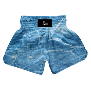 Pantalones cortos blancos con estampado para boxeo, Shorts tailandeses con Logo personalizado Mma, Muay Thai, venta al por mayor - Product Image 3