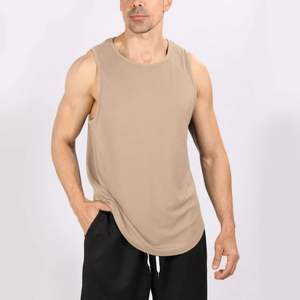 Débardeur d'été décontracté pour hommes séchage rapide 100% coton tricot conception Logo personnalisé coupe ample sans manches gilet de sport pour l'extérieur - Product Image 4