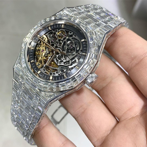 Montre Moissanite glacée en gros | VVS Squelette Design présidentiel de luxe - Product Image 6