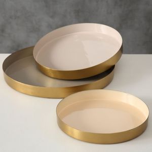 Plateau décoratif moderne en métal émaillé pour coiffeuse, table basse ou entrée Touche audacieuse et élégante pour les mariages, fêtes de Diwali - Product Image 3