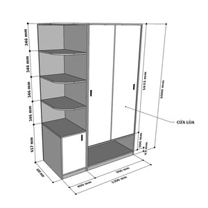 Módulo de Armario Moderno de Madera de Caucho TQA68041 con Estantes Decorativos y Función Plegable para Hogar, Apartamento, Taller, Dormitorio - Product Image 4
