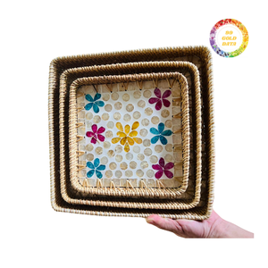 Bandeja de madreperla de ratán tejida a mano Regalo de la mejor calidad - Product Image 6