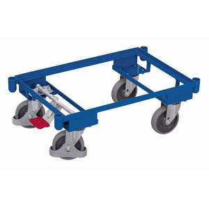 Conteneur à roulettes Variofit Euro-System avec manchons d'angle, capacité de charge de 250 kg, pneus en caoutchouc pour un déplacement télescopique facile - Product Image 1