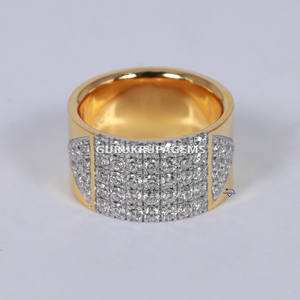 Elegante banda de hip hop de Plata de Ley 925 con impresionantes diamantes de moissanita para bodas - Product Image 6