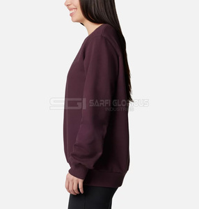 Custom Plain French Winter Printed Knitted Sweatshirt Crew Neck 100% Cotton for Women - Product Image 2