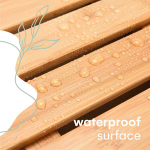 Tapis de bain en bambou de luxe 1X21x14 pouces bambou naturel robuste avec tapis de douche imperméable en caoutchouc antidérapant - Product Image 6