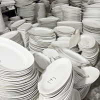 Vente en gros directe usine : Grands plateaux de service en porcelaine de qualité commerciale pour hôtels, de 14 à 20 pouces, en stock, vendus à la tonne