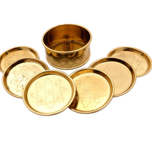 Hammered Design Metal Coasters Copper <b>Antique</b> Finished Round Shape for Home & Hotels Tabletop <b>Tea</b> & Coffee Serving Coaster - Product Image 3