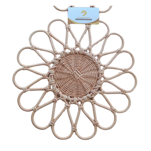 Beau napperon rond en rotin fait à la main, décoration de salle à manger écologique naturelle, exportation en gros du Vietnam - Product Image 1