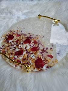 Producto de resina epoxi hecha a mano, bandeja para servir, elementos esenciales de cocina únicos para el hogar, restaurante, Hotel, servicio decorativo Tra - Product Image 4