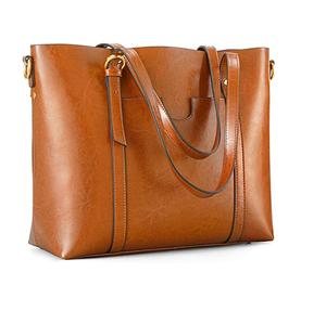 Sac fourre-tout en cuir minimaliste classique pour femmes avec doublure en polyester à fermeture à glissière à motif solide pour un usage quotidien en voyage - Product Image 5