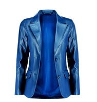 Blazer de costume professionnel sur mesure pour femme, coupe ajustée, OEM |   Bouton de manteau de luxe en cuir véritable tissé, écologique, avec logo personnalisé