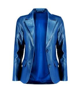 100% véritable haute qualité en cuir femmes coupe ajustée Blazer décontracté simple boutonnage affaires veste respirant doublure grande taille - Product Image 2