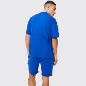 2025 été nouveaux hommes décontracté Shorts ensembles à manches courtes t-shirt Shorts solide ensemble hommes marque vêtements 2 pièces ensembles - Product Image 3