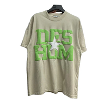 T-shirt unisexe surdimensionné en tissu jersey avec impression sérigraphique en relief par transfert thermique, logo 3D personnalisé, manches courtes, vente en gros