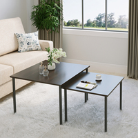 Meilleure Vente Gustowe Table Console Carrée en Bois Composite pour Salon, Ensemble de 2 (Wengé)