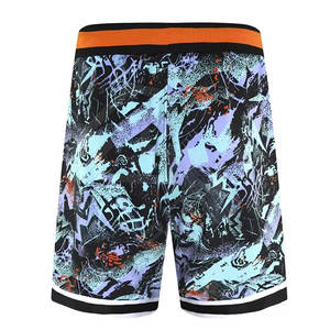 Pantalones cortos de entrenamiento físico para hombre Pantalones cortos de baloncesto Pantalones cortos de malla de poliéster con estampado de estrellas para hombre - Product Image 2