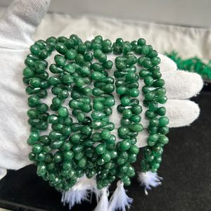 อัญมณี aventurite สีเขียวธรรมชาติขนาด5.5-6มม. รูปทรงหยดน้ำเรียบอัญมณีหลวม - Product Image 2