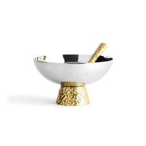 Bol décoratif en métal de finition antique avec support pour décor à la maison royal et arrangement de centre de table - Product Image 1