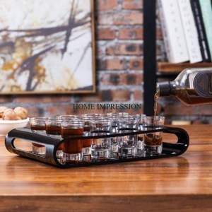 ตกแต่งโต๊ะแฟนซีที่วางแก้วไม้สีดำเงาที่วางจัดเก็บและชั้นวางของจากผู้ส่งออกอินเดีย - Product Image 2