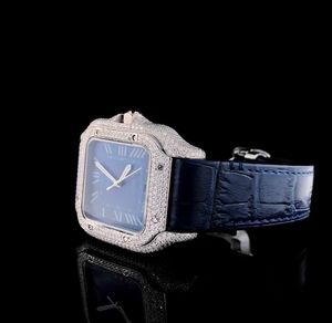 Moda Moissanite Diamond Watch Unisex Reloj de cuarzo de lujo con piedras heladas completas a los mejores precios - Product Image 4